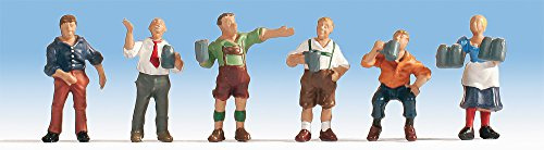 NOCH H0 Figuren Stammtisch, Modellfiguren Set H0 1:87, ideal für Wirtshaus Szenerien in Miniatur und DIY-Projekte
