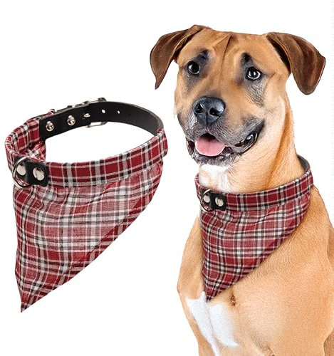 Karlie Rondo mit Halstuch, Hundehalsbänder, Leder, Stoff, Rot, 47 x 1,8 cm