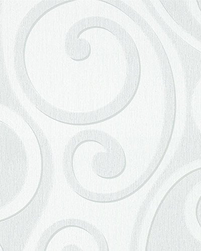 Tapete Marburg Di Moda 54244 Vliestapete Ranken hellgrau silber weiß