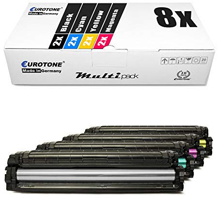 Eurotone Druckerpatronen kompatibel für Samsung CLP 415 415 CLX 4195 4195, 2X CLT-K504S, 2X CLT-C504S, 2X CLT-Y504S, 2X CLT-M504S im 8er Set
