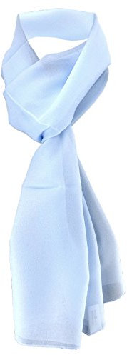 TigerTie Damen Chiffon Halstuch blau hellblau Uni Gr. 160 cm x 36 cm - Schal