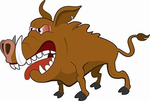 U24 Aufkleber böses Wildschwein Autoaufkleber 10 x 7 cm Sticker Konturschnitt