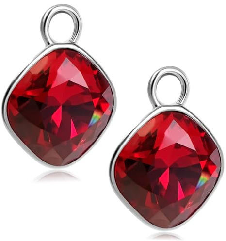 Charm Anhänger 2 Stück 925 Sterling Silber für Creolen Kristalle NOBEL SCHMUCK