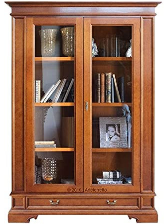Artigiani Veneti Riuniti Made in Italy Vitrine 2 Türen und Schublade. Geheimfach.