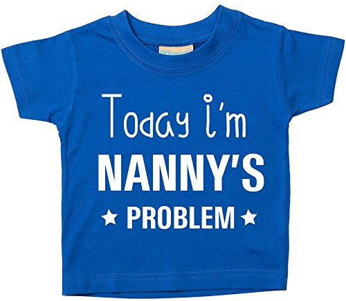 60 Second Makeover Limited Today I'm Nanny's Problem Tshirt Nanny Gifts Granddaughter Gifts Grand Daughter Grandaughter Grandson Granson Grand Son Mothers Day Nannies Present Blue 12-18 Months
