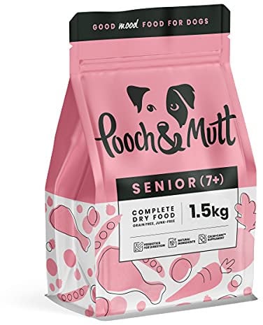 Pooch & Mutt - Senior, Getreidefreies Hundetrockenfutter, Huhn & Superfood Mischung, 1,5 kg