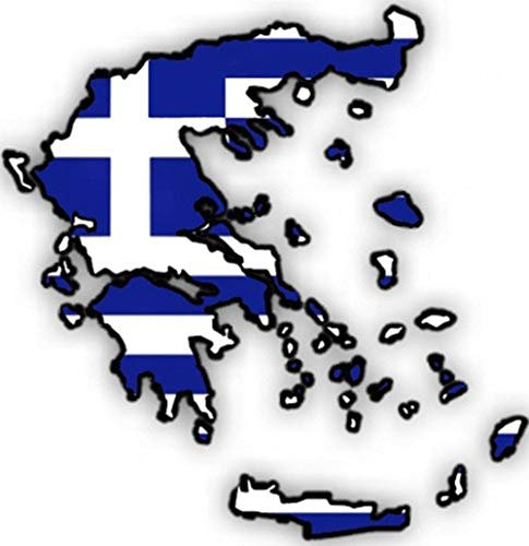 Auto Aufkleber, Car Sticker Hellas Griechenland, Greece, Grece, Grecia. Konturgeschnitten. (ca. 11x11 cm)