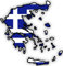 Auto Aufkleber, Car Sticker Hellas Griechenland, Greece, Grece, Grecia. Konturgeschnitten. (ca. 11x11 cm)