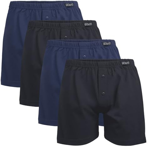 Gomati Herren Jersey Boxershorts (4 Stück) Stretch Unterhose aus Baumwolle