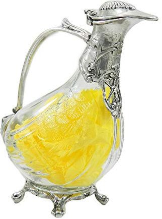 Cavagnini – Dekorative Glas- und Zinnflasche für elegantes Weinwasser