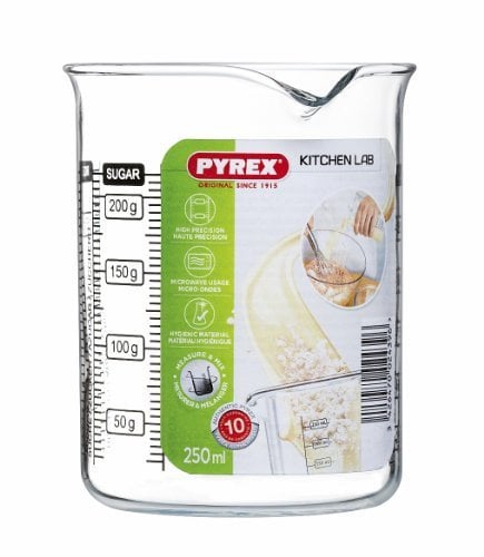 2 X Pyrex 250 ml Kitchen Lab Measure and Mix Beaker
