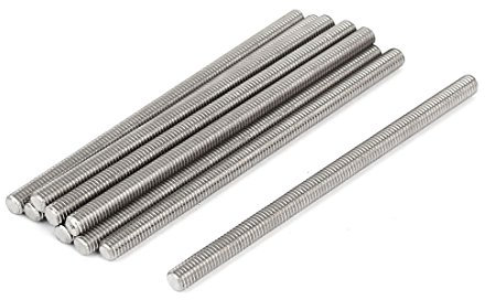 sourcing map 10 Stück Gewindestangen M6x110mm Edelstahl 304 Gewindestift Metrischem Vollgewinde Bar Gewindestäbe für Befestigung CNC-Werkzeugmaschinen 3D-Drucker Industrie Geräte