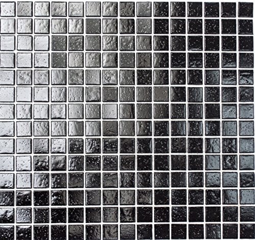 Piastrella a mosaico in vetro nero per pavimenti, pareti, bagno, WC, doccia, cucina, specchio per piastrelle, rivestimento per vasca da bagno, mosaico