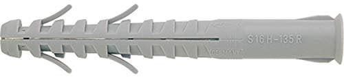 fischer 59182 S 14 H Long Shaft dowels for Fittings Carriers, Size L215, S14 x 185 mm, Contents: 50 Pieces Frame, Grey-Brown, 14x185 mm