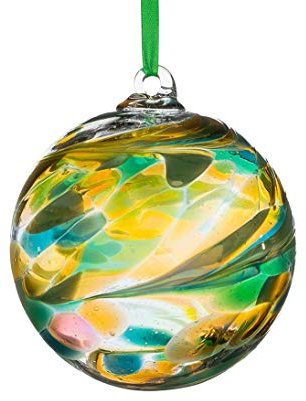 Sienna Glass - Bola de Cristal con Piedra de Nacimiento de Agosto, 11 x 11 x 14 cm