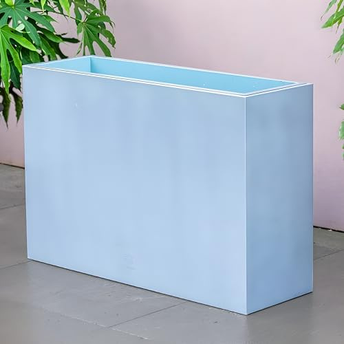 Primrose Large Garden Zinc Tall Trough Planter with Insert Silver 95cm (37.4in)