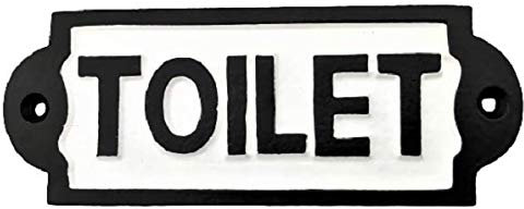 Antique Style Rétro fait main toilettes Loo Fer Noir et Blanc Plaque Pub Vintage House