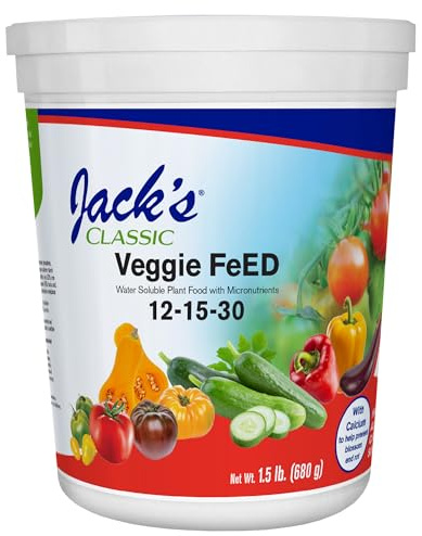 Jack's Classic 12-15-30 Veggie Feed Water-Soluble Fertilizer, 1.5lb