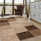 VIMODA Teppich Modern Meliert Kariert Marmor Muster Braun Beige, Maße:80 x 150 cm