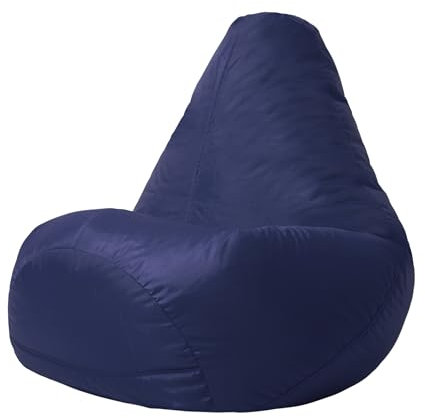 Bean Bag Bazaar Outdoor Kids Bean Bag, Navy Blue, Water Resistant Fabric, Gaming Chair for Kids, Indoor Outdoor Beanbag with Filling Included, Childs Chair ideal for Bedroom, Playroom, Garden