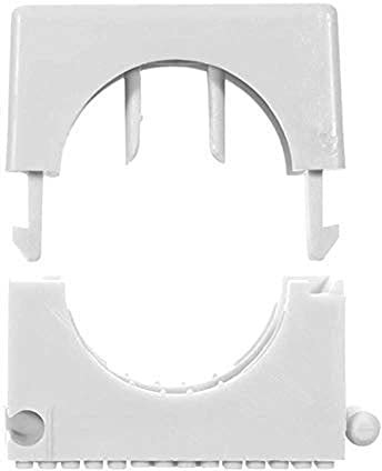 fischer Schelle SCH 2332 GR, Elastische Federzunge, aufnahmen von unterschiedliche Kabeldurchmesse, Koppelung von bis zu drei Rohrclips, 25 Stück