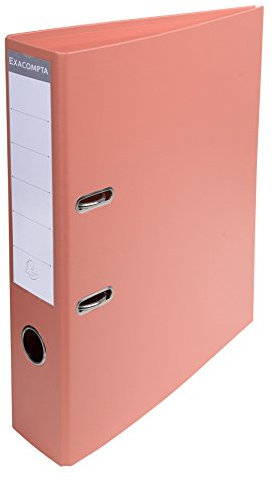 Exacompta 53705E 1 Ordner mit PVC-Hebel Rücken 70 mm Mechanik 75 mm Außenmaße: 32 x 29 x 7 cm Abheftbares Format A4 Farbe: Lachs