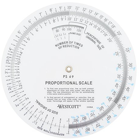 Westcott Échelle proportionnelle Blanc (PS-69)