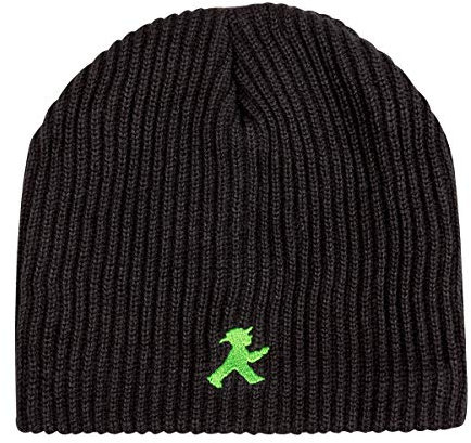 AMPELMANN Winterschreck - Unisex Mütze - OneSize schwarz aus Acryl Grobstrick mit Innenfließ mit Geher