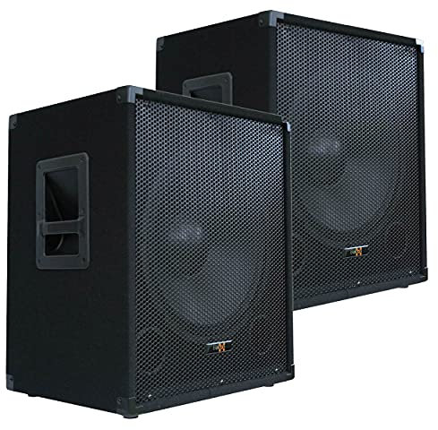 E-Lektron 2X 600W DJ PA Subwoofer Boxen Paar - 15 Passiv Bass Lautsprecher SUB-P38