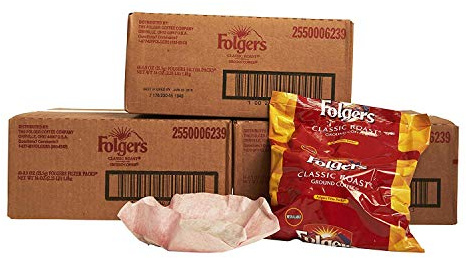 Folgers Classic Roast Filter Packs, Premeasured Ground Coffee and Filter in a Single Pouch, 4 Boxes 160 Count