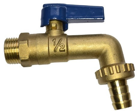 1/2 Inch Brass Lever Bib Tap with Blue Handle