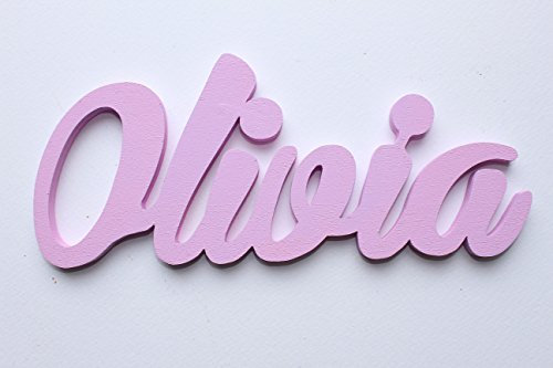 Personalised Wooden Name Plaques (pink) Baby Name Plaque for Nursery Door Sign, Personalised Name Sign for Kids Room or Toy box Name, 1st Birthday Name
