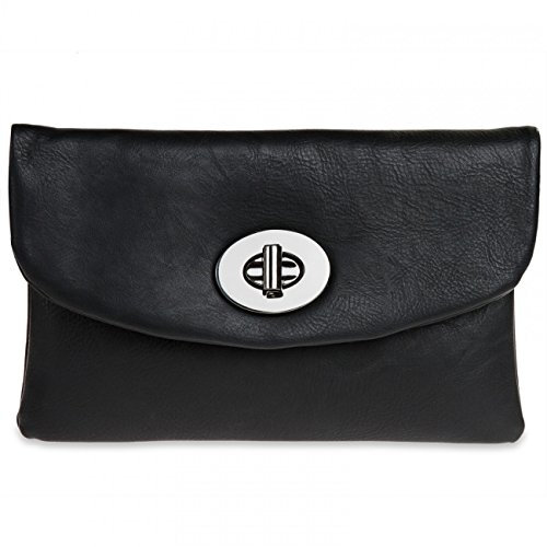 Caspar TA339 Damen Clutch, Farbe:schwarz