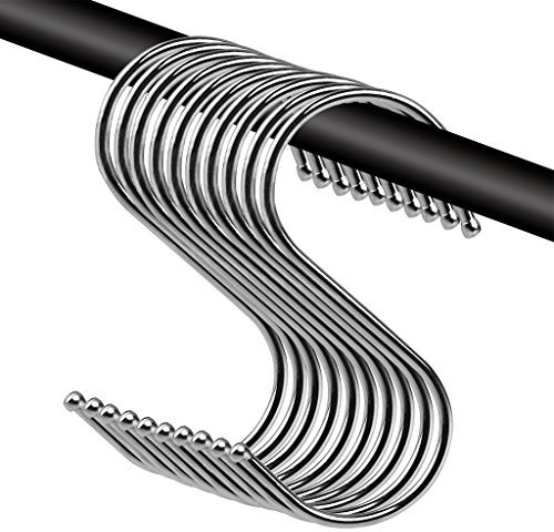 10 Pcs Metal S Shaped Kitchen Spoon Pan Pot Hanging Hooks Hangers (Large)