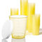 Tuuters.de 300x Medikamentenbecher, 30ml - bruchsicher, Schnapsbecher, Medizinbecher (Gelb + Deckel)