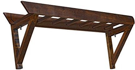 Woodkings® Garderobe Woodend, Akazie massiv, Flurmöbel Vintage, Wandgarderobe, Kleiderhaken, Leiter Design, Dielenschrank