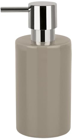 Spirella Liquid Soap Dispenser, Stoneware, Beige, 7 x 7 x 16 cm
