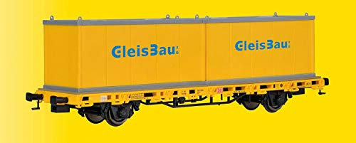 Kibri 26268 - H0 Niederbordwagen mit 2 Containern, Fertigmodell, gleisbau