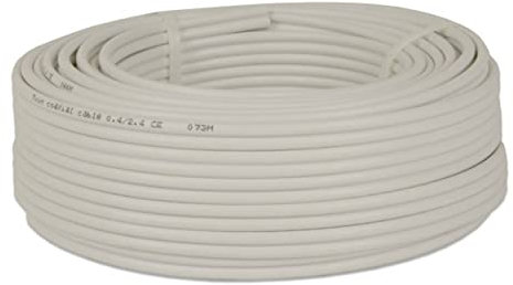 Premium X 10m Sat Koaxial Kabel 90dB Twin Mini 2 x 4mm extra dünn Weiß Antennenkabel 2-fach geschirmt für Sat | Kabel | DVB-T - Ultra HD 4K 3D