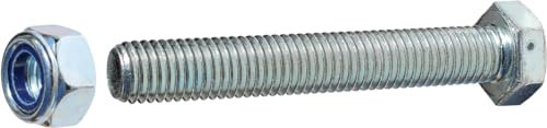 Sechskantschraube M12x80 M12 x 80mm DIN 931/10.9 verzinkt inkl. selbsts. Mutter