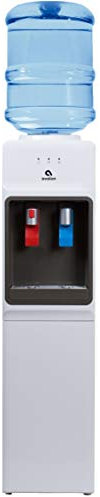 Avalon Dispensador de enfriador de agua de carga superior, agua fría y caliente, bloqueo de seguridad para niños, diseño delgado innovador, capacidad para botellas de 3 o 5 galones, certificación UL