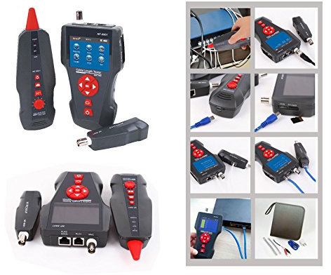 KALEA-INFORMATIQUE Comprobador profesional de cables de red RJ45 RJ11 USB BNC. Para: medición, mapeado, localización, pruebas PoE y PING. Registro de pruebas