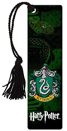 Harry Potter - Hogwarts-Haus - Slytherin - Glänzendes Lesezeichen mit Quaste zum Verschenken und Sammeln