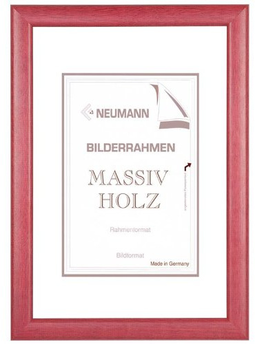 Neumann Bilderrahmen Holzwechselrahmen Atlantic 18 x 24 cm, Rot matt