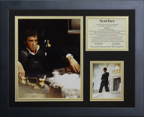 Legends Never Die Scarface Al Pacino The Drug King of Miami Sammlerstück, gerahmte Fotocollage, Wandkunst, Dekoration, 30,5 x 38,1 cm