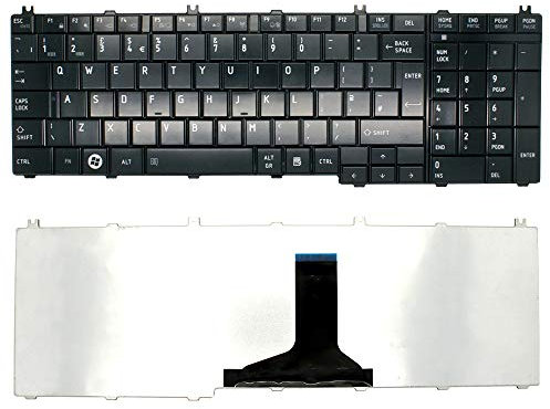 AJParts New Compatible With for TOSHIBA Satellite L750-1E5 Replacement Laptop Keyboard UK Black