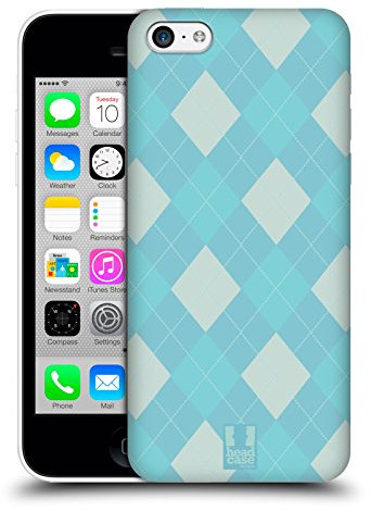 Head Case Designs White And Blue Argyle Hard Back Case for iPhone 5c