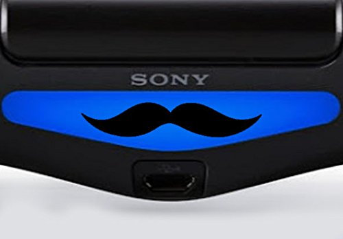 Play Station PS4 Lightbar Sticker Aufkleber Invertiert Mustache (schwarz)