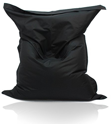 Kinzler S-10137/31 XXL Riesensitzsack, 140x180 cm, neue Styroporkügelchen, Sitzsack Outdoor Indoor, in vielen verschiedenen Farben, mit Innensack, schwarz