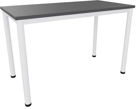 Dila GmbH Schreibtisch/Besprechungstisch in verschiedenen Größen und Farben weißes Metallgestell Konferenztisch Arbeitstisch (B: 80 cm x T: 80 cm, Anthrazit)